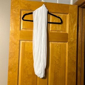 Nice White Infinity Scarf.  Slinky Cool Material